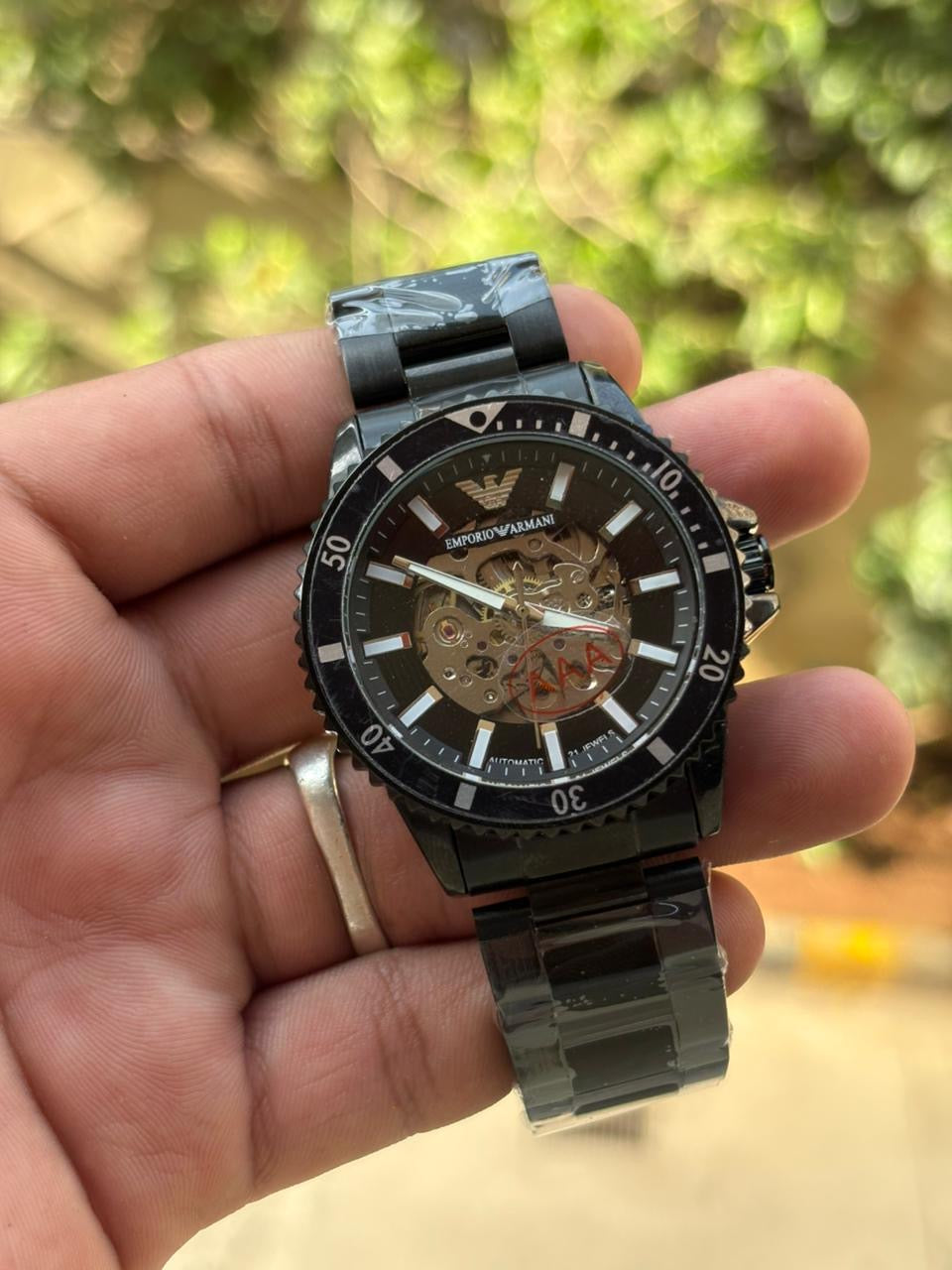 ARMANI MENS AUTOMATIC OPEN HEART