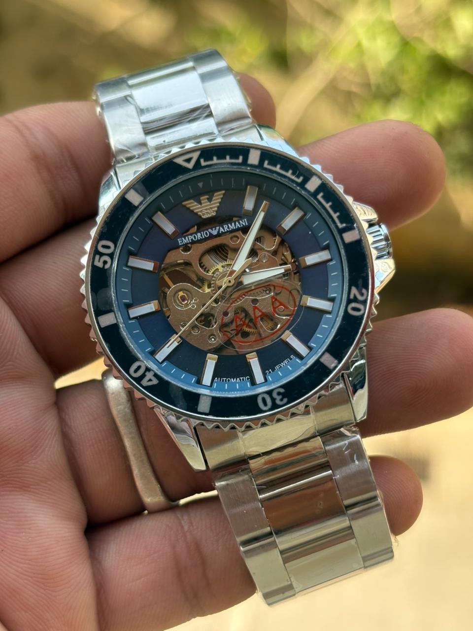 ARMANI MENS AUTOMATIC OPEN HEART