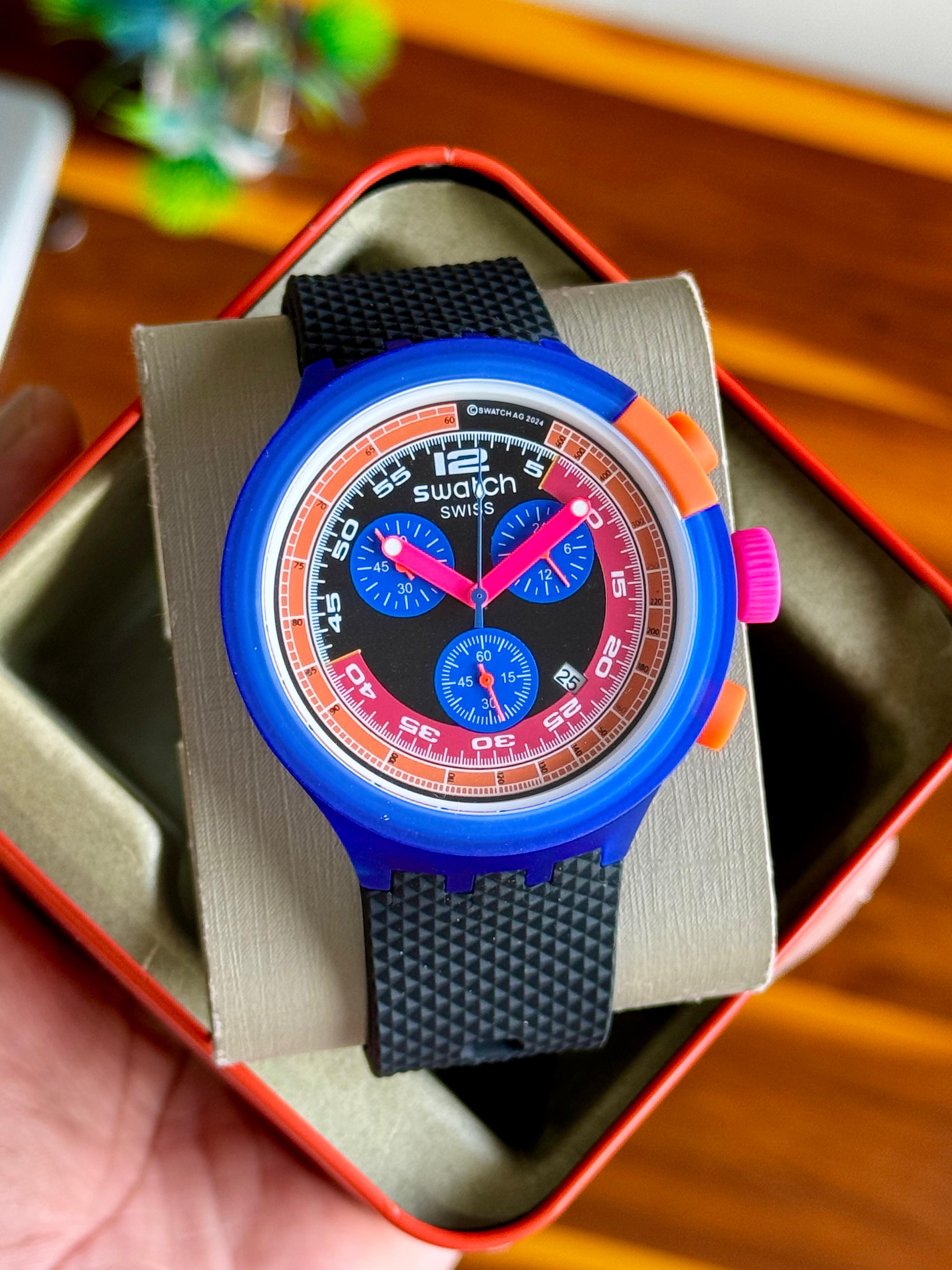 Swatch Neon chronograph watches