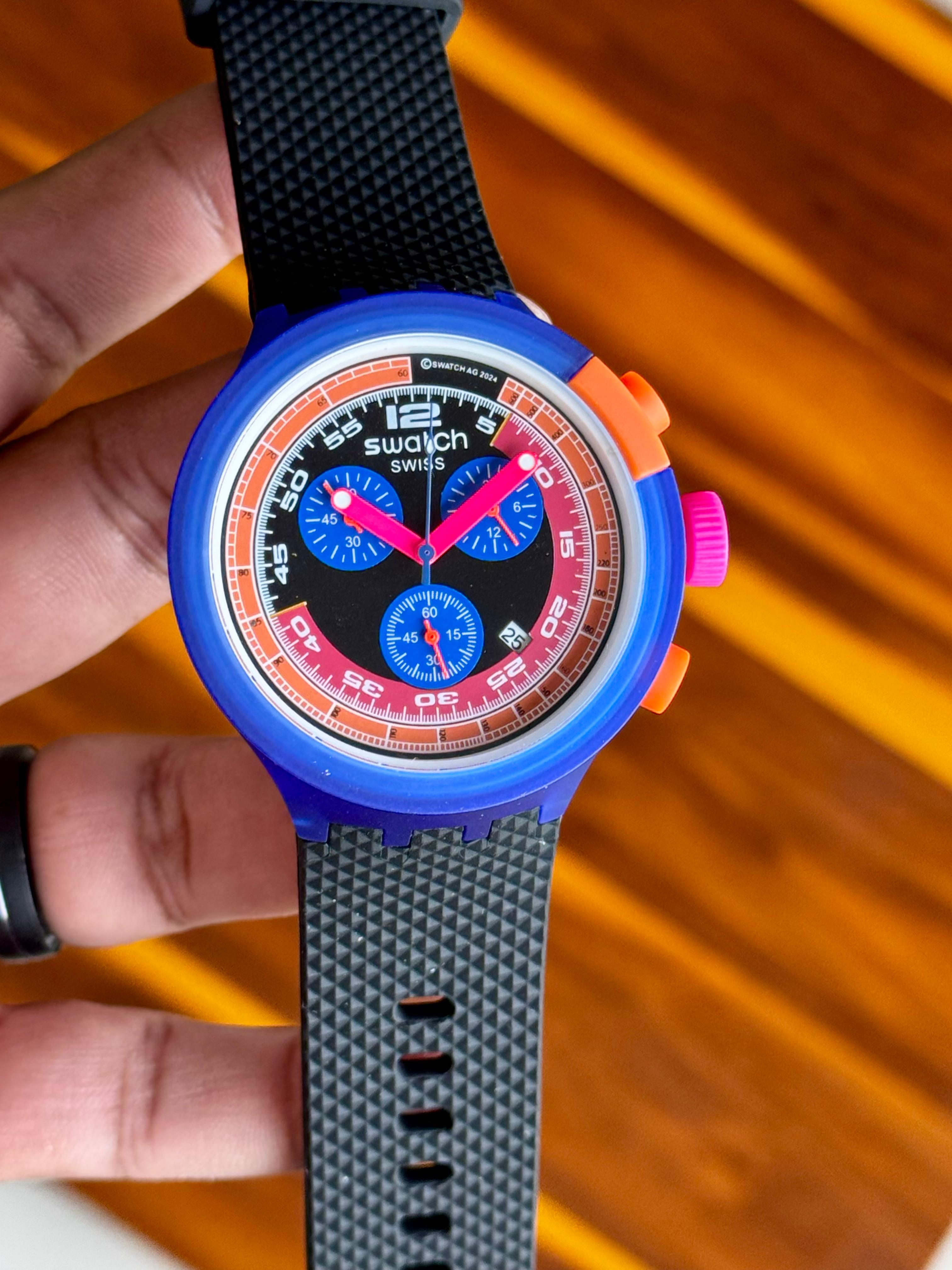 Swatch Neon chronograph watches