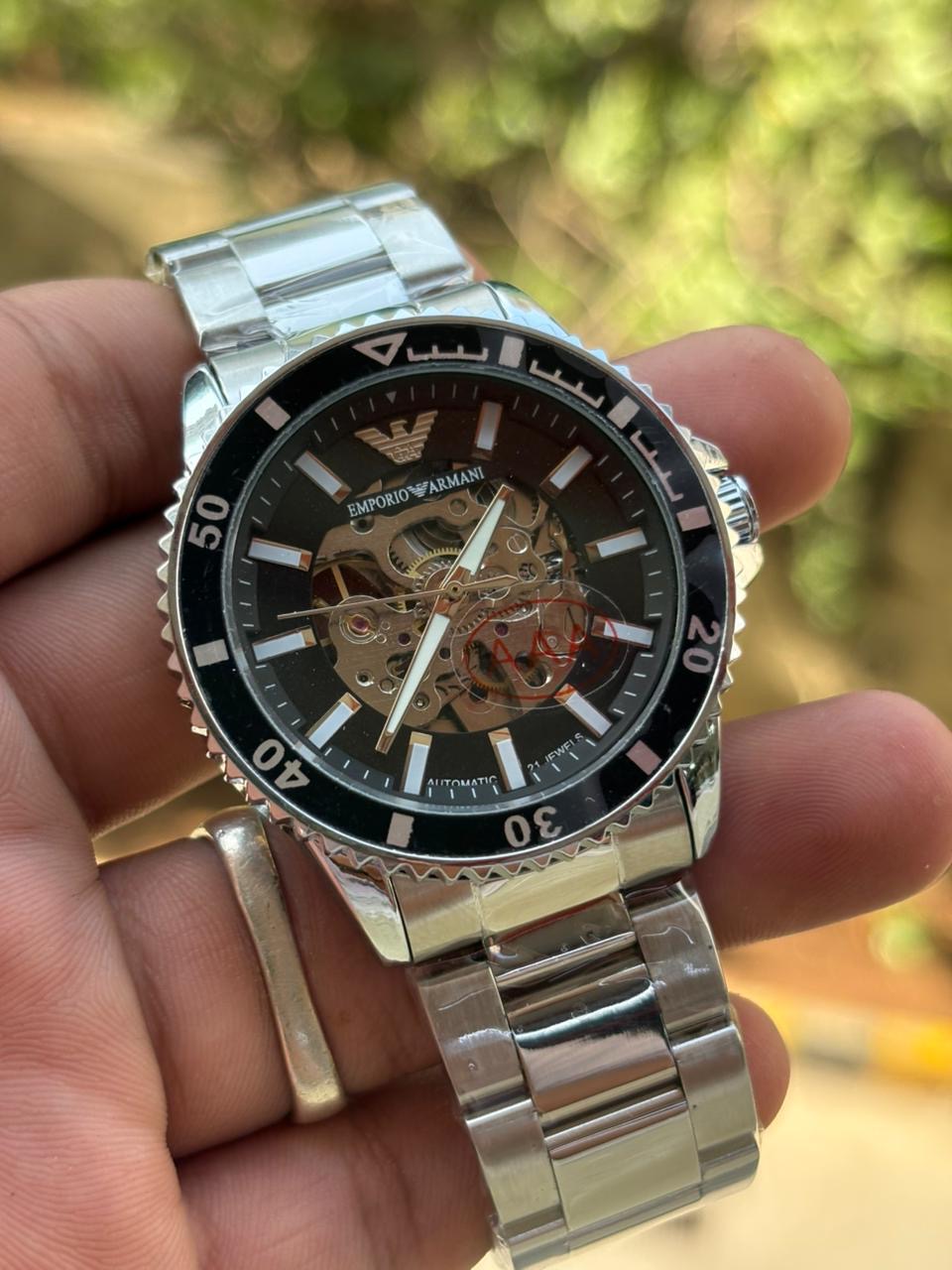 ARMANI MENS AUTOMATIC OPEN HEART